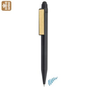 BOLIGRAFO TOUCH CON CLIP BAMBU "BALI" NEGRO