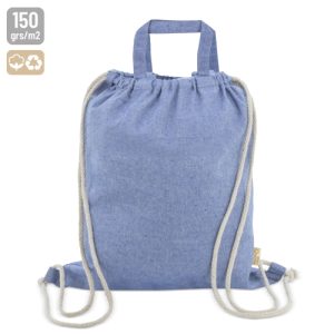 BOLSA MOCHILA DE ALGODÓN RECICLADO "AGRA" AZUL