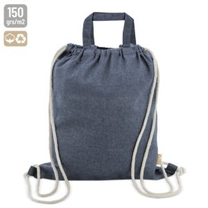 BOLSA MOCHILA DE ALGODÓN RECICLADO "AGRA" MARINO
