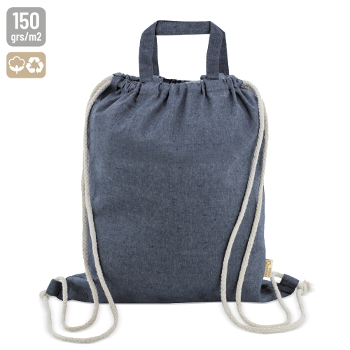 BOLSA MOCHILA DE ALGODÓN RECICLADO "AGRA" MARINO