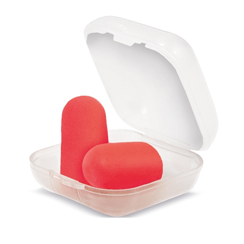 TAPONES PARA OIDOS EN CAJA DE PLASTICO "HARNIS" ROJO