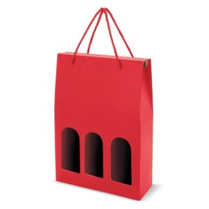 CAJA DE CARTÓN LUXE 3 PCS "MESEGUERA" ROJO