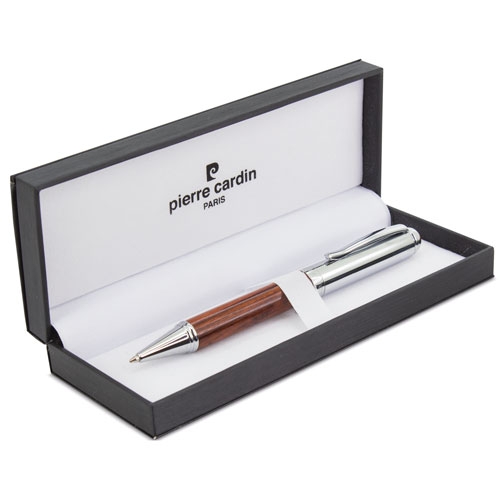 BOLÍGRAFO DE MADERA PIERRE CARDIN PLATA