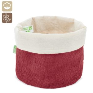 PANERA DE ALGODON Y JUTE NATURAL "PAPÚA" BURDEOS