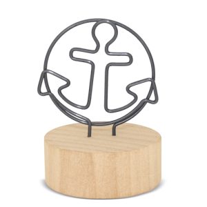 MEMO CLIP CON BASE DE MADERA "ÁNCORA"