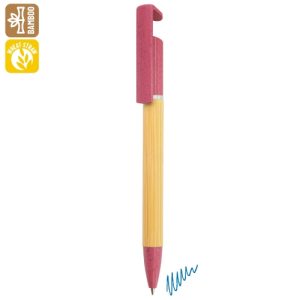 BOLIGRAFO BAMBÚ-FIBRA DE TRIGO "NATURIX" ROJO