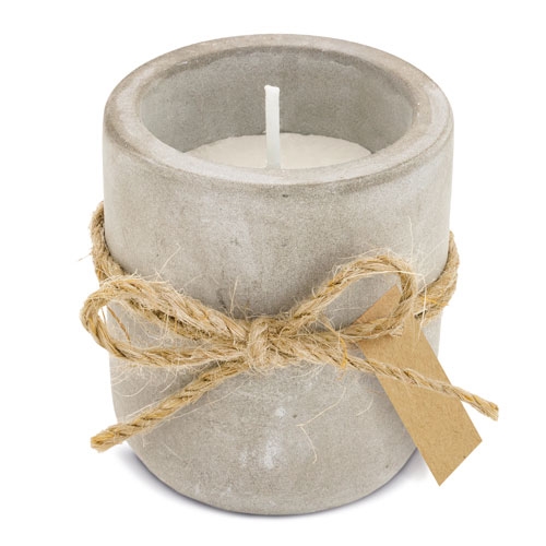 VELA AROMÁTICA ECOCEMENTO "STELLA" BLANCO