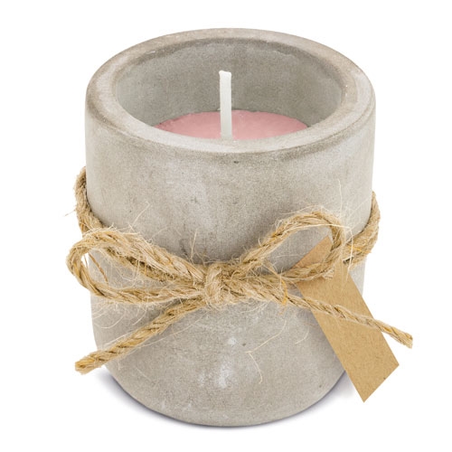 VELA AROMÁTICA ECOCEMENTO "STELLA" ROSA