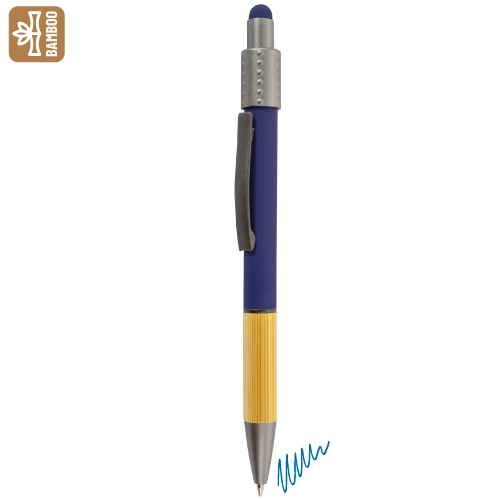 BOLIGRAFO ANTIESTRÉS GIRATORIO CON TOUCH "ENEKO" AZUL
