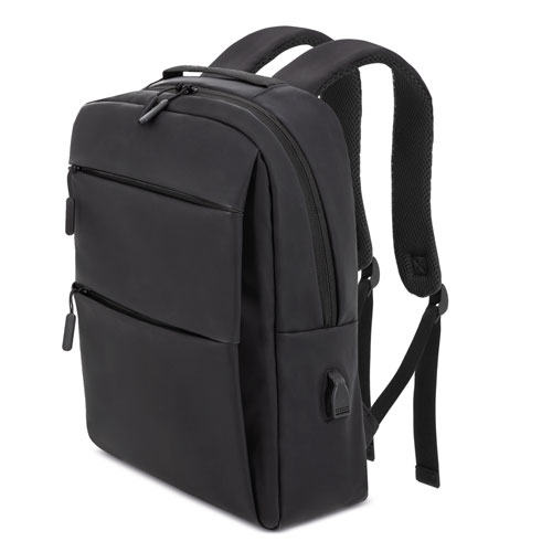 MOCHILA PORTAORDENADOR SOFT-TOUCH"DAVIS PU" NEGRO