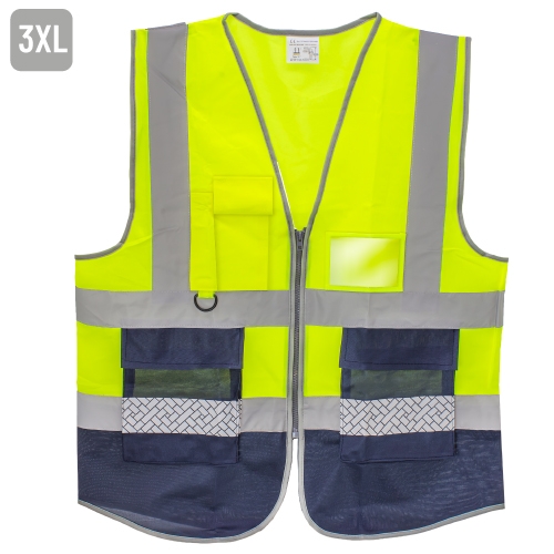 CHALECO ALTA VISIBILIDAD "REFLEKTA" AMARILLO/MARINO 3XL