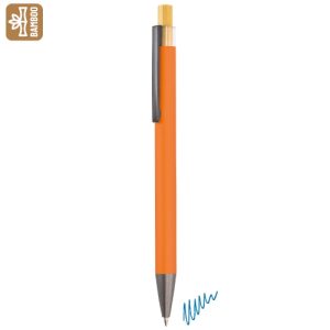 BOLIGRAFO ALUMINIO/BAMBÚ "NOAM" NARANJA