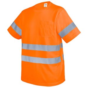 CAMISETA CON BOLSILLO Y BANDAS REFLECTANTES "KRZ" NARANJA M