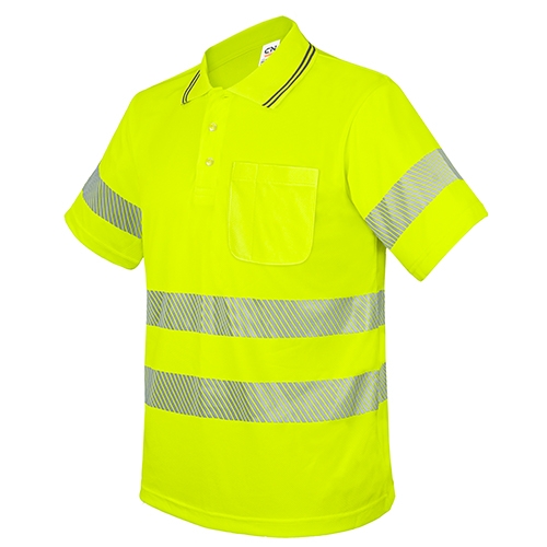 POLO CON BOLSILLO Y BANDAS REFLECTANTES ELÁSTICAS “QVO” AMARILLO XL