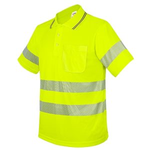 POLO CON BOLSILLO Y BANDAS REFLECTANTES ELÁSTICAS “QVO” AMARILLO XS