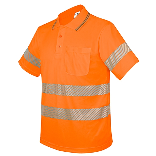 POLO CON BOLSILLO Y BANDAS REFLECTANTES ELÁSTICAS “QVO” NARANJA 3XL