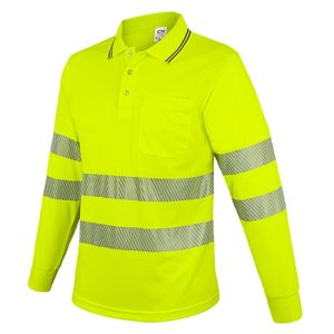 POLO MANGA LARGA CON BOLSILLO Y BANDAS REFLECTANTES “QVO” AMARILLO M