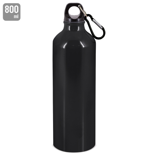 10990-NE-500x500-1.jpg BOTELLA DE ALUMINIO CON MOSQUETON 800 ml. "TUAREG" NEGRO