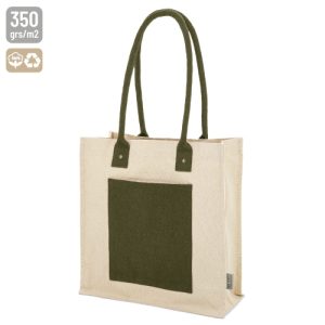 BOLSA DE ALGODÓN CANVAS RECICLADO "SURAT" VERDE