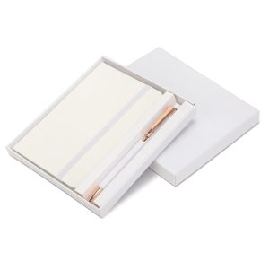 SET DE CUARDERNO A6 Y BOLÍGRAFO "ZADIE" BLANCO