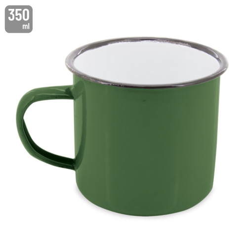 TAZA ESMALTADA "RETRO" VERDE