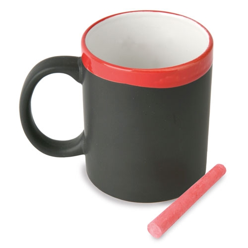 TAZA DE CERAMICA PIZARRA "TIZAL" ROJO