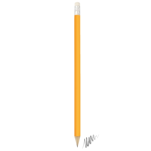LÁPIZ MADERA CON GOMA NARANJA