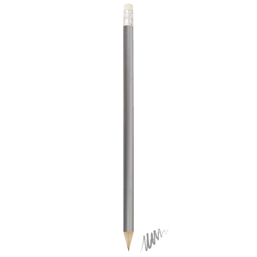 LÁPIZ MADERA CON GOMA PLATA