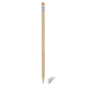 LÁPIZ MADERA CON GOMA COLOR NARANJA