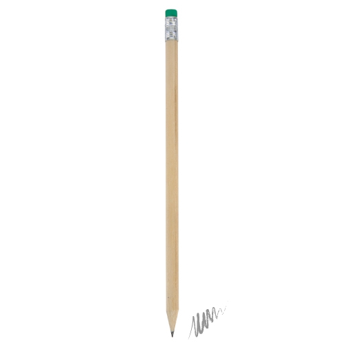 LÁPIZ MADERA CON GOMA COLOR VERDE "MARNY"
