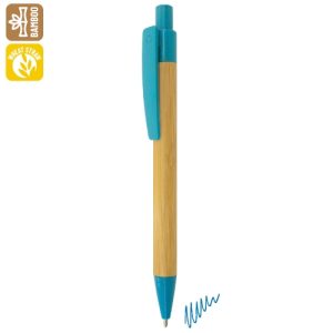 BOLIGRAFO DE BAMBU Y FIBRA DE TRIGO "TERRY" AZUL