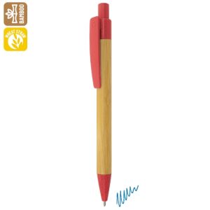 BOLIGRAFO DE BAMBU Y FIBRA DE TRIGO "TERRY" ROJO