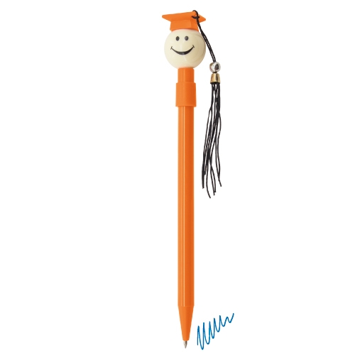 BOLIGRAFO GRADUADO "BIRRETE" NARANJA