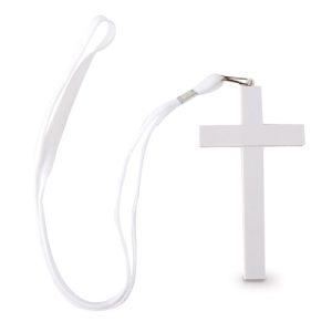 BOLIGRAFO CON LANYARD CRUZ " MISAL" BLANCO