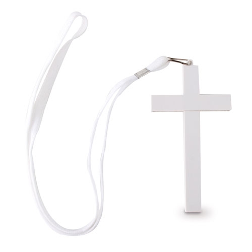 BOLIGRAFO CON LANYARD CRUZ " MISAL" BLANCO