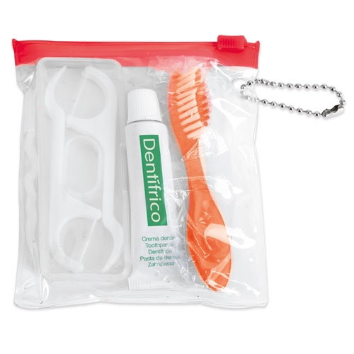 SET DENTAL CON BOLSA "ESENCIAL" ROJO