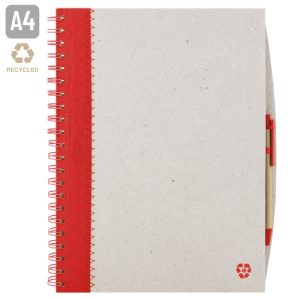 CUADERNO A4 CARTON RECICLADO "ENSA" ROJO
