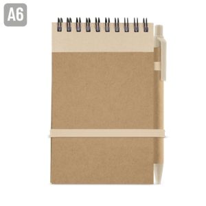BLOC DE NOTAS CON BOLIGRAFO RECICLADO "MAEL" BEIGE