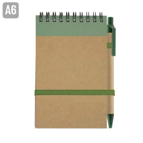 BLOC DE NOTAS CON BOLIGRAFO RECICLADO "MAEL" VERDE