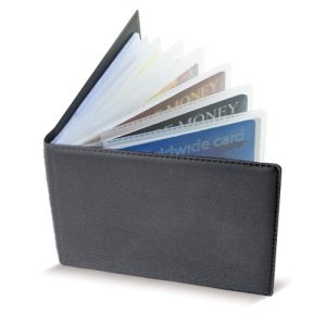 TARJETERO HORIZONTAL 40 TARJETAS "CAIXA" NEGRO