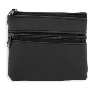 MONEDERO DOBLE CREMALLERA "LAUREN" NEGRO