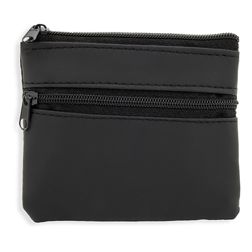 MONEDERO DOBLE CREMALLERA "LAUREN" NEGRO