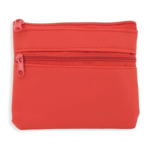 MONEDERO DOBLE CREMALLERA "LAUREN" ROJO