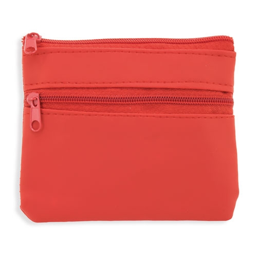 MONEDERO DOBLE CREMALLERA "LAUREN" ROJO