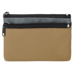 MONEDERO 2 CREMALLERAS "DUBLE" MARRÓN/GRIS