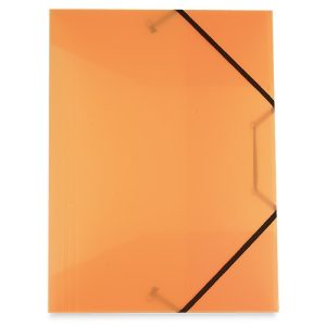 CARPETA SILVER CON GOMAS "CHAP" NARANJA