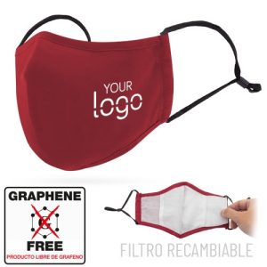MASCARILLA CON FILTRO REUTILIZABLE GRAN CONFORT ROJO