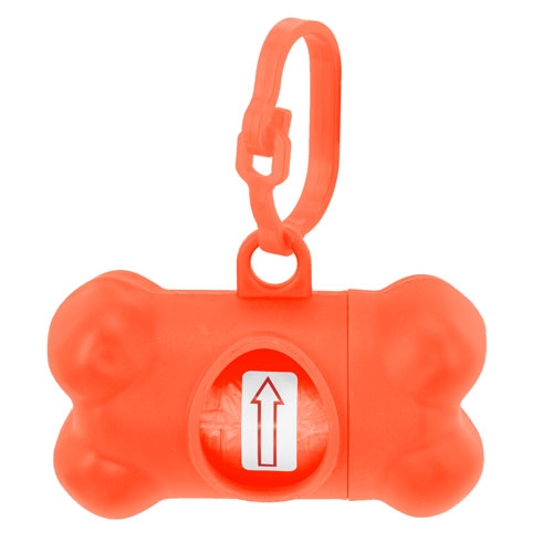 PORTABOLSAS FORMA HUESO "PERRETE" NARANJA