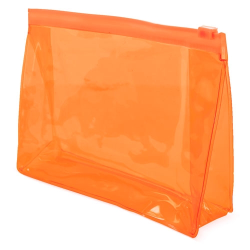 NECESER TRANSPARENTE TRAVEL NARANJA
