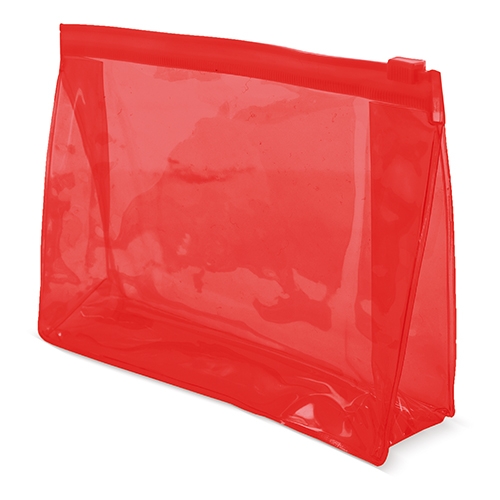 NECESER TRANSPARENTE TRAVEL ROJO